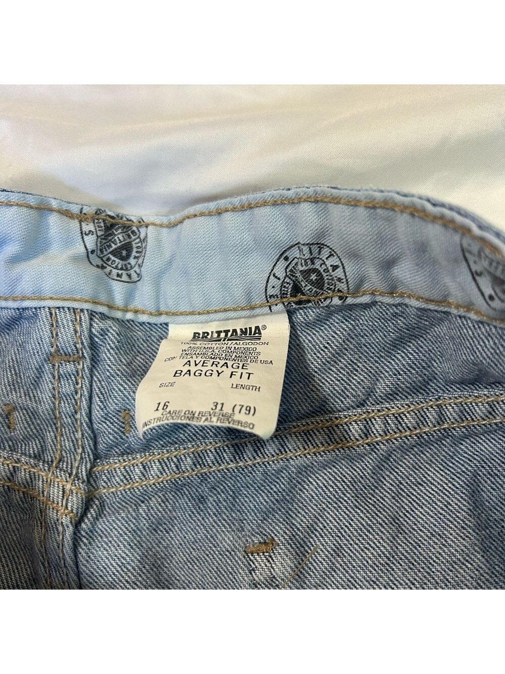 Vintage 90s Brittania Denim Jeans Waist Tapered Leg Womens Size 16 Pleated - Picture 7 of 11